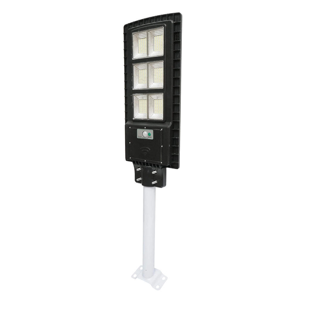 Lampada solare LED illuminazione stradale 150W 6500K con pannello solare 12W, batteria 15000mAh, montaggio su palo IP65