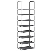 Scarpiera | Mobile per scarpe 8 Ripiani Nera 44x28x145 cm in Tessuto Non Tessuto