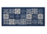 Tappeto Passatoia Runner Cucina Antiscivolo Lavabile Disegno Maiolica Suardi - 55x190 - Blu