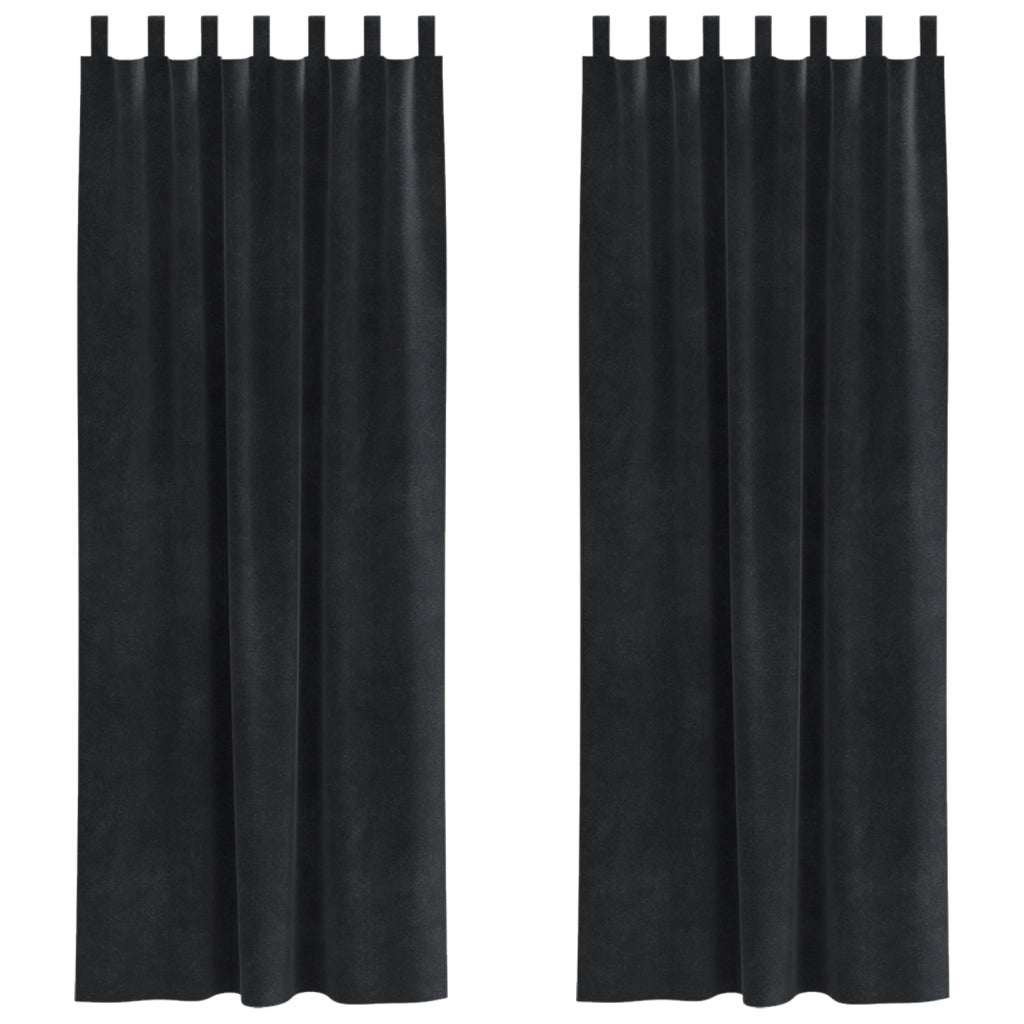 Tende oscuranti  con anelli di sospensione 2 pz in velluto nero