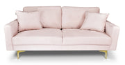 Divano 2 posti in velluto rosa piedi in metallo dorato - Chloe - DI-CH19FBC-PD