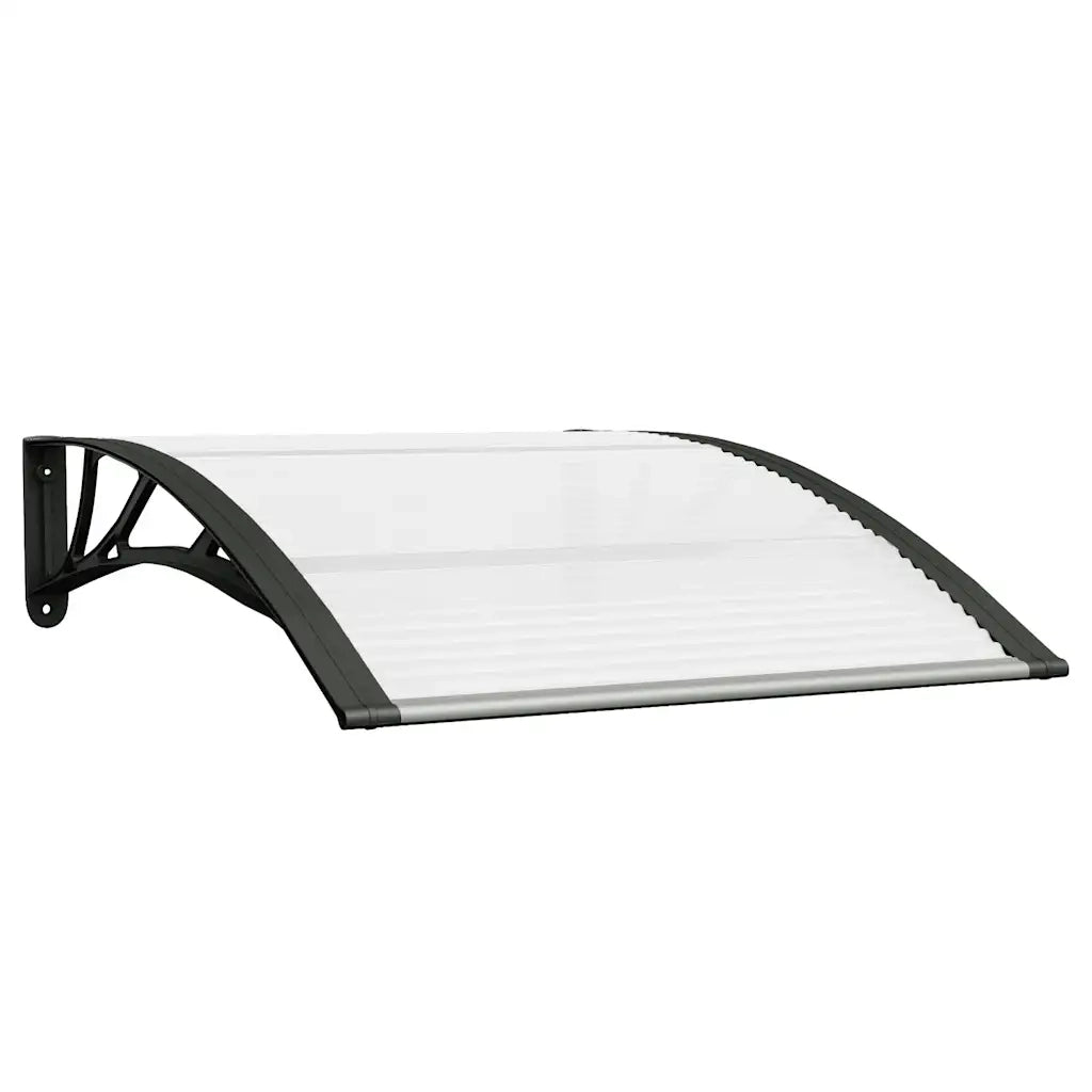 Tettoia per Porta Nero e Trasparente 100x75 cm in Policarbonato CFW2224670