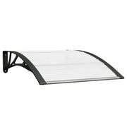 Tettoia per Porta Nero e Trasparente 100x75 cm in Policarbonato CFW2224670