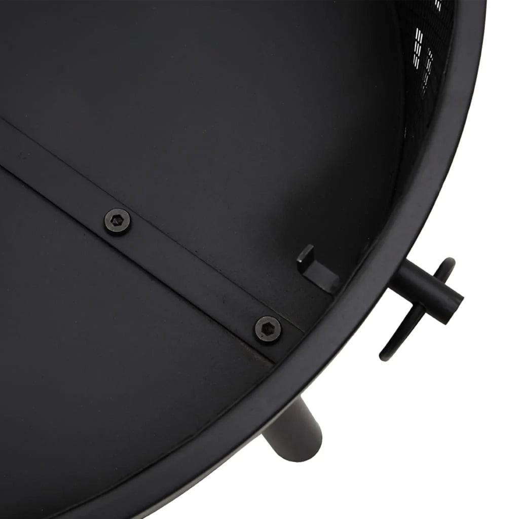 Braciere con attizzatoio 58 cm XXL acciaio nero 02_0005992