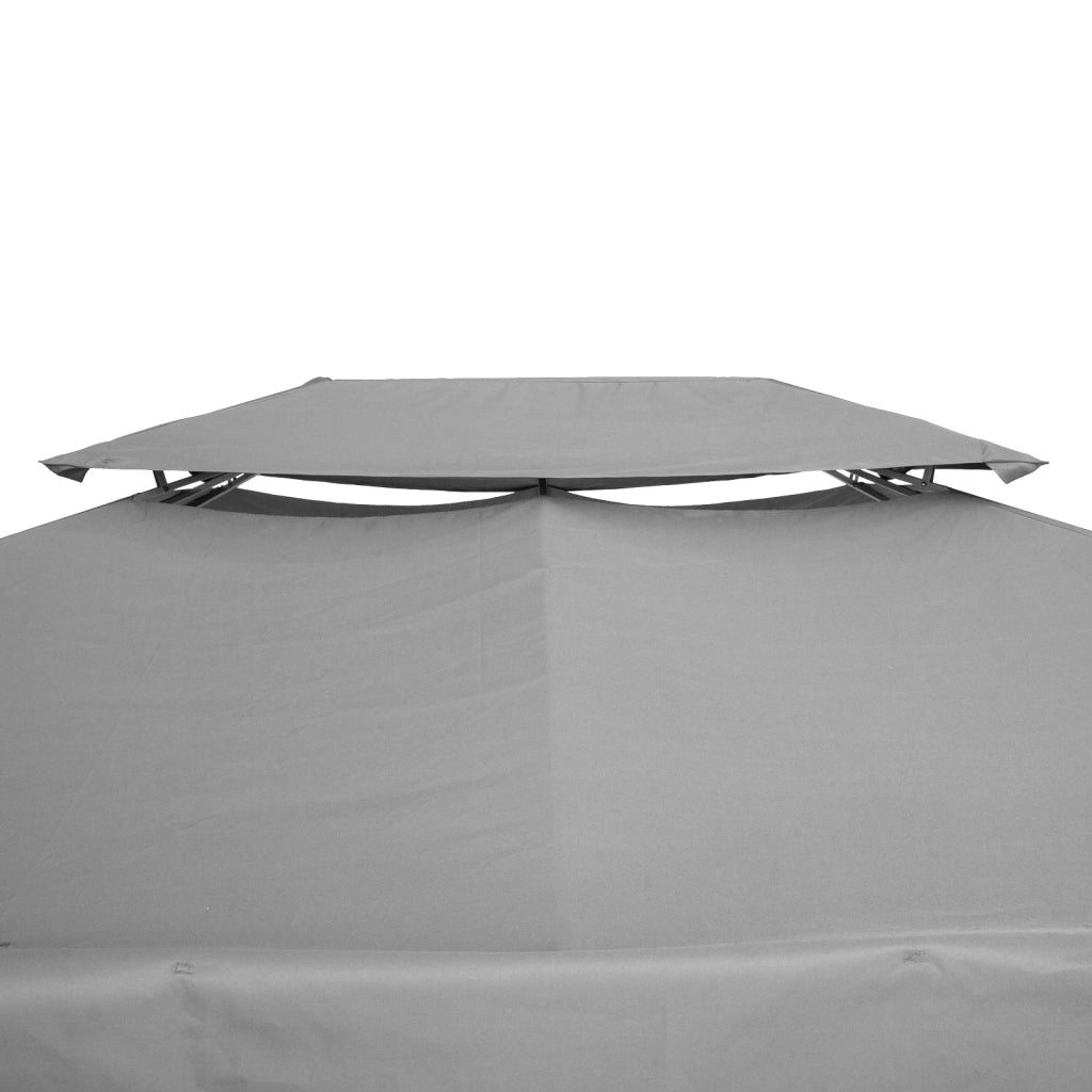 Tetto di Ricambio Impermeabile per Gazebo da Giardino 4x3m in Poliestere  Grigio