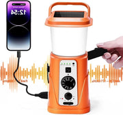 Lampada da Campeggio Ricaricabile 5000mAh con Luce LED per Tenda 1500lm a Energia Solare - Torcia Portatile IPX4 Resistente all'Acqua con Radio e Manovella Generatrice