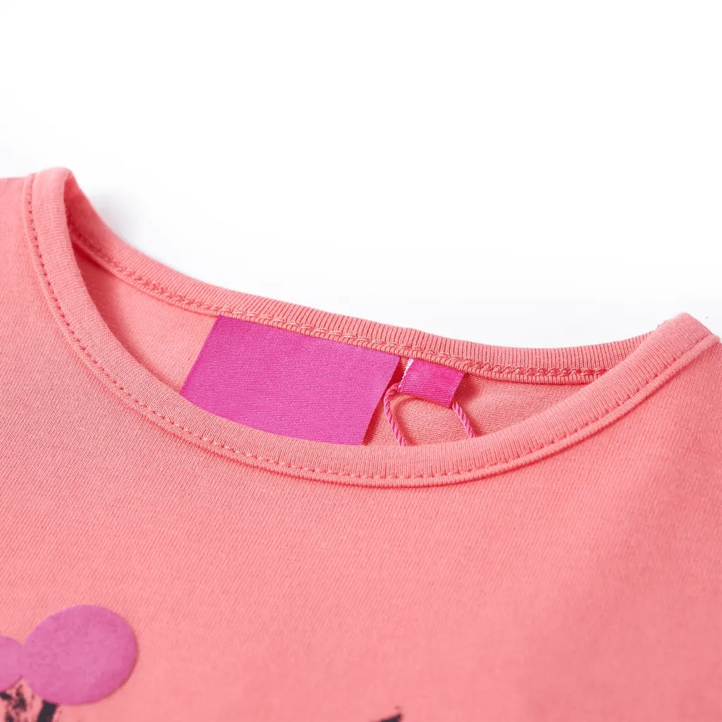 Maglietta da Bambina a Maniche Lunghe Gatto Rosa 116 13586
