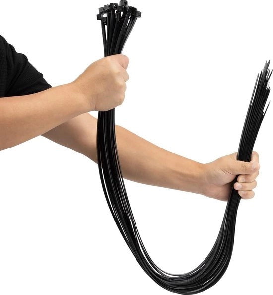 Cavi elettrici neri, lega 1200 mm x 9 mm - resistenza alla trazione 80 kg - 25 pezzi - resistente all'UV - gestione cavi