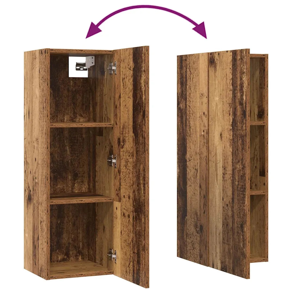 vidaXL Set mobile TV 10 pcs Legno vecchio 30.5 x 30 x 90 cm