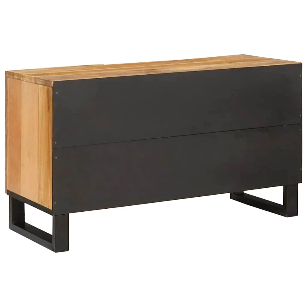 Elegante mobile porta TV con pratico contenitore 80 x 33 x 46 cm stile moderno legno massello di mango marrone 02_0057791