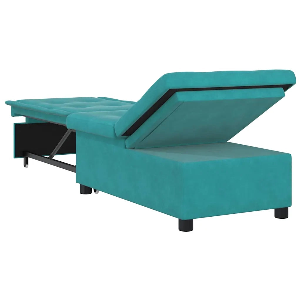 Divano letto | Sof¨¤ letto | Letto singolo Turchese 194 x 67 x 82 cm Velluto