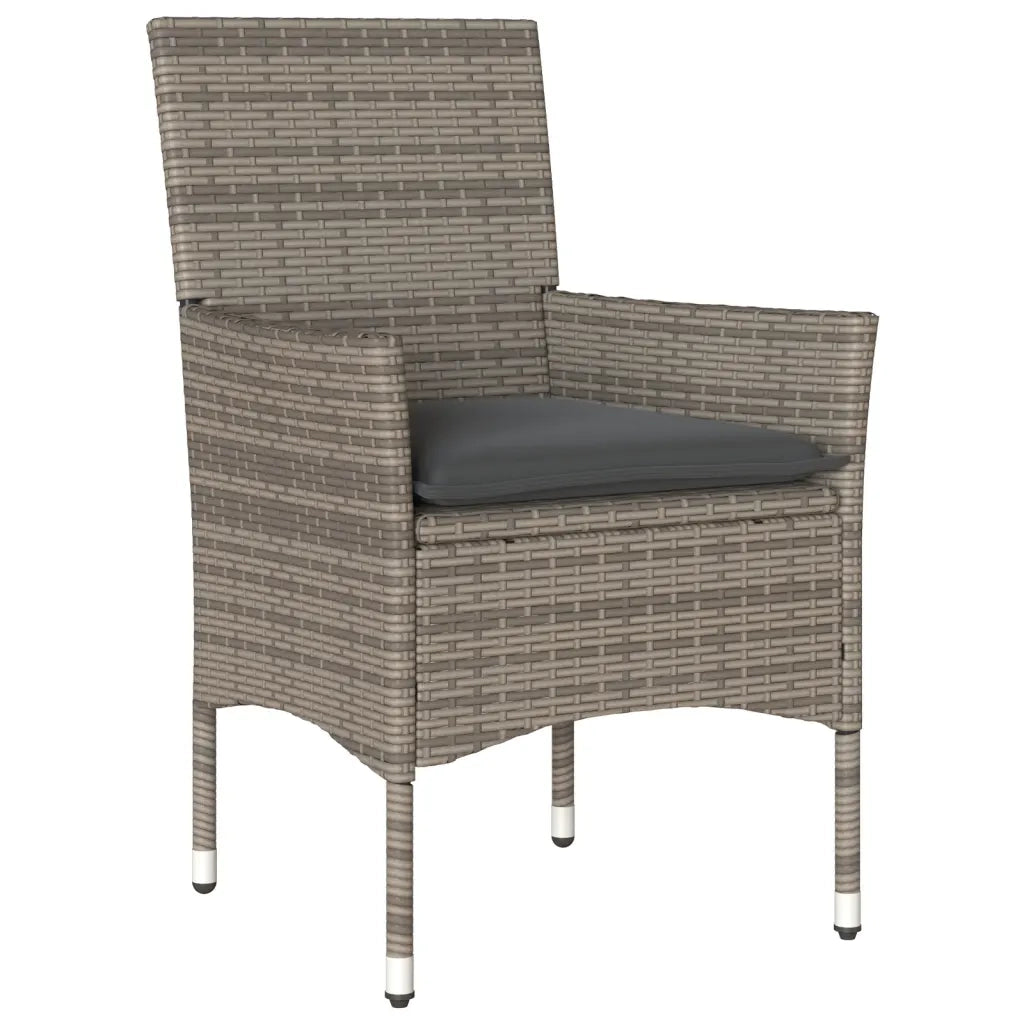 Set da Pranzo da Giardino 5 pz | Set Salotto da Giardino con Cuscini Polyrattan e Vetro