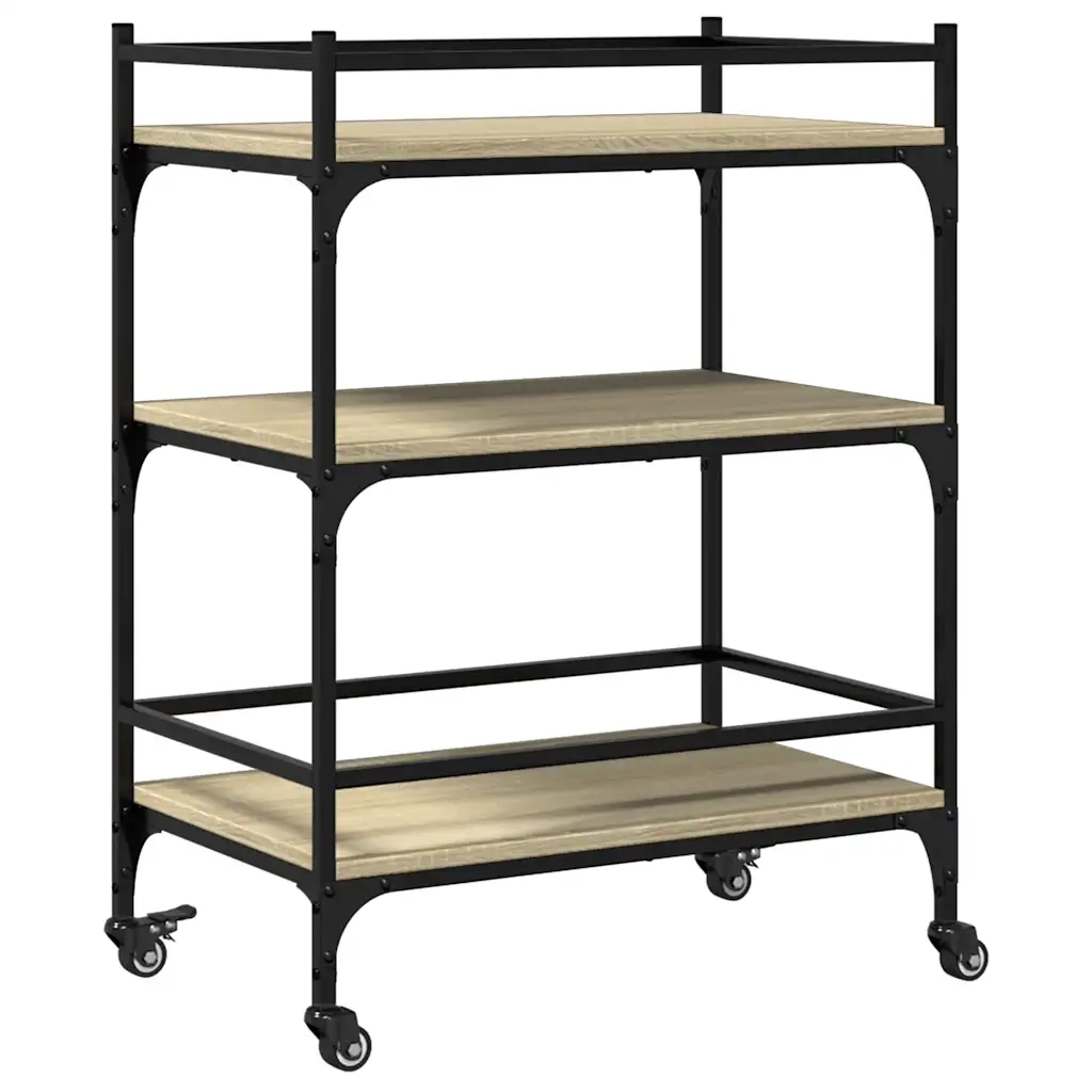 Carrello da Cucina Rovere Sonoma 65x40x86,5cm Legno Multistrato CFW5298375