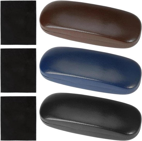 Set di custodie per occhiali portatile - 3 pezzi - Pelle PU