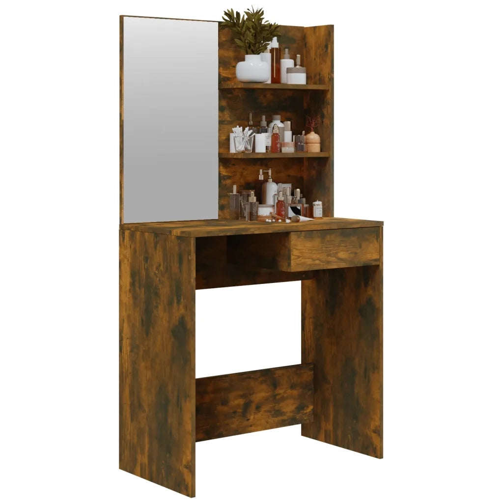 Toeletta con Specchio Rovere Fumo 74,5x40x141 cm 820490