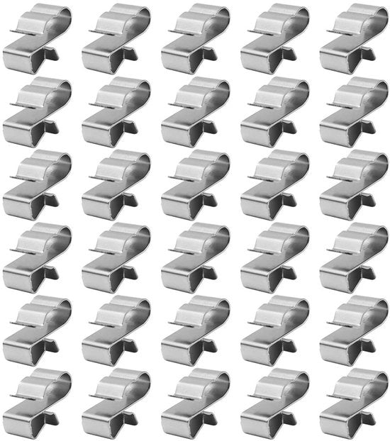 Clip per cavo in acciaio inossidabile 30 pezzi - Duraturo - Facile da installare - Con chiusura a molla - Disegno elegante - Clip per cavo