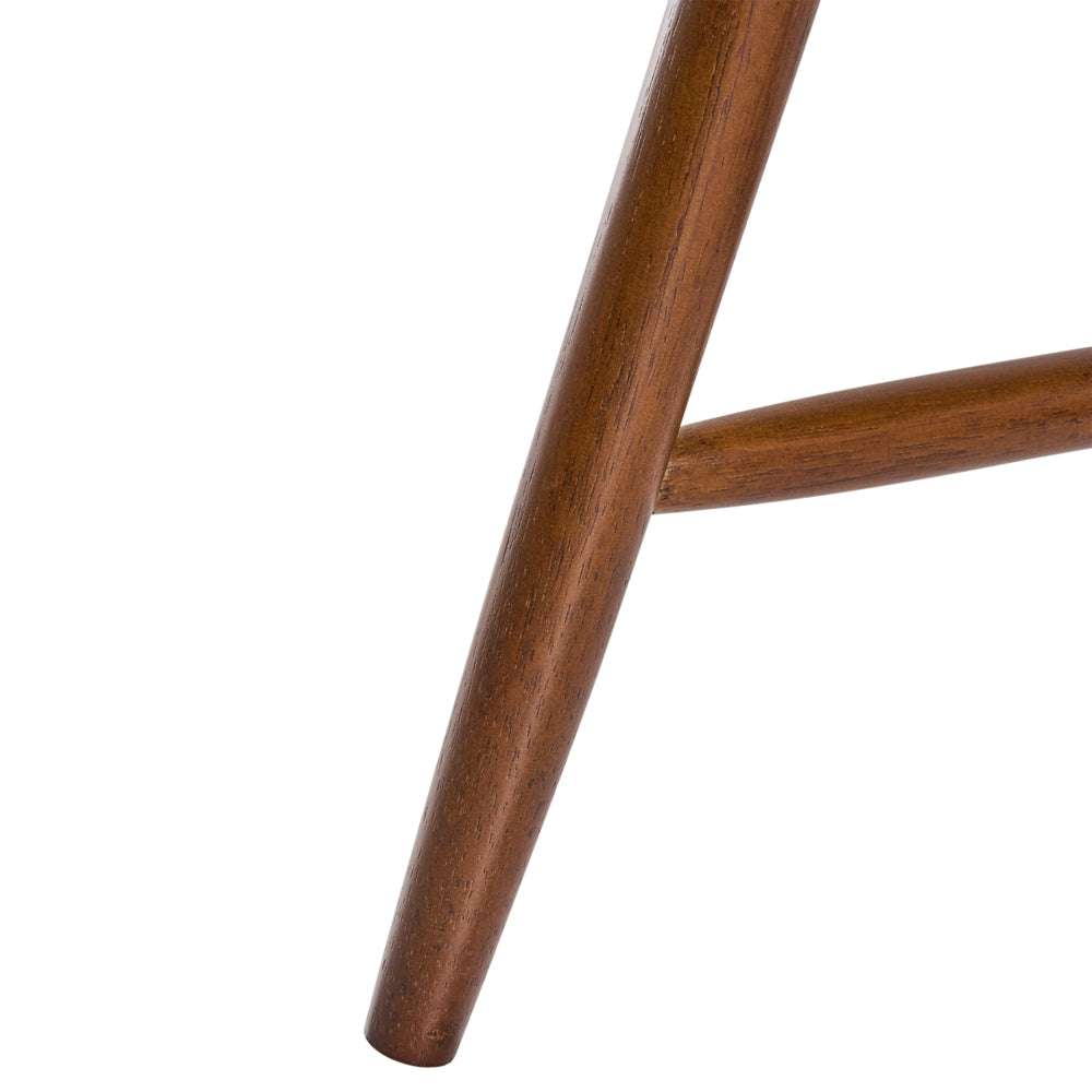 Set di 2 sedie da pranzo in legno di gomma marrone con schienale a doghe, sedie da cucina in stile rustico
