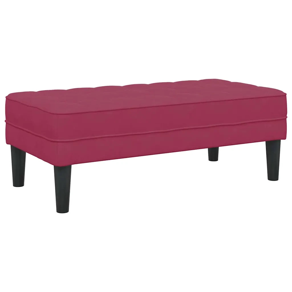 panchina con cuscino Rosso Vino 113 x 57 x 39 cm Velluto CFW7023069