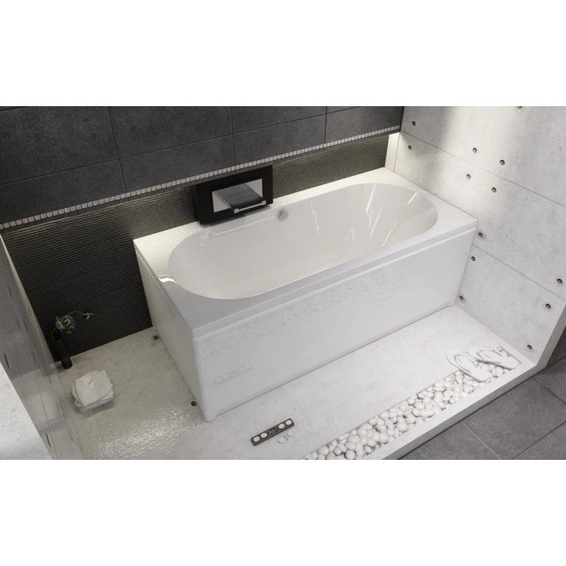 Grembiule vasca frontale universale 190x57 cm in acrilico bianco