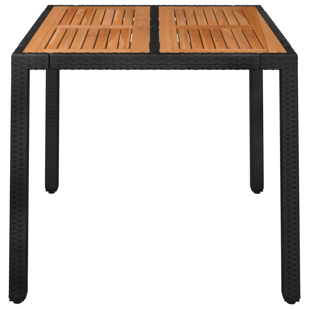 Tavolo da Giardino Piano in Legno Nero 90x90x75 cm Polyrattan cod mxl 34361