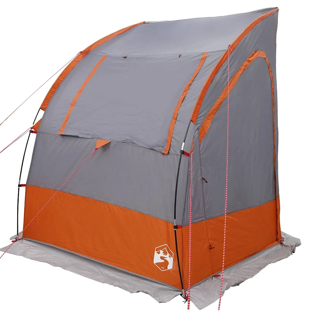 vidaXL Tenda con tetto Grigio e Arancione e Nero 194 x 180 x 210 cm