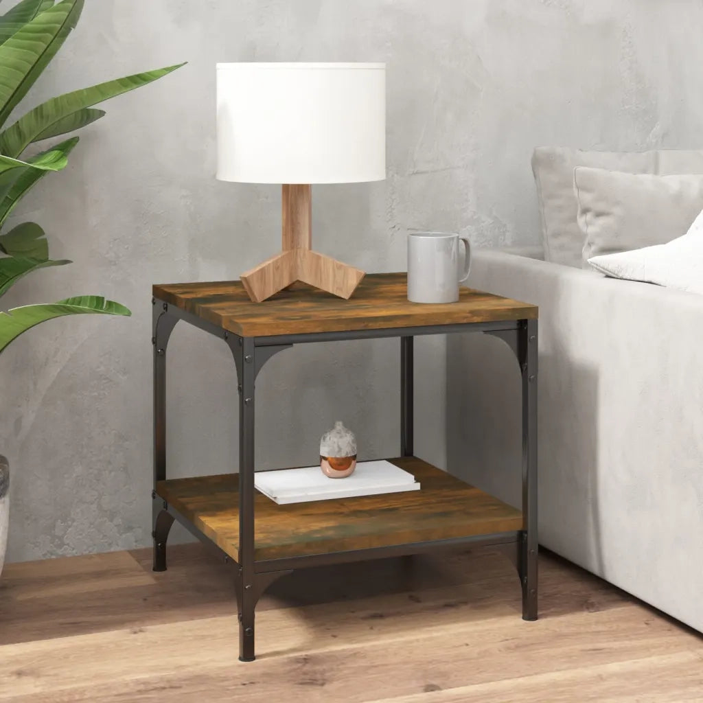 Tavolini 2pz rovere fumo 40x40x40 cm in Legno Multistrato 819382