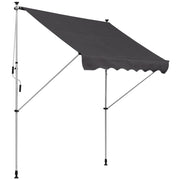 Tenda a braccio pieghevole Altezza regolabile 200x150cm Alluminio grigio per balcone e terrazza
