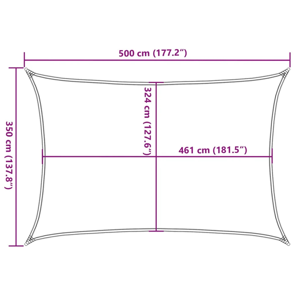 vidaXL Vela Parasole Sabbia 5x3,5 m 100% Poliestere Oxford