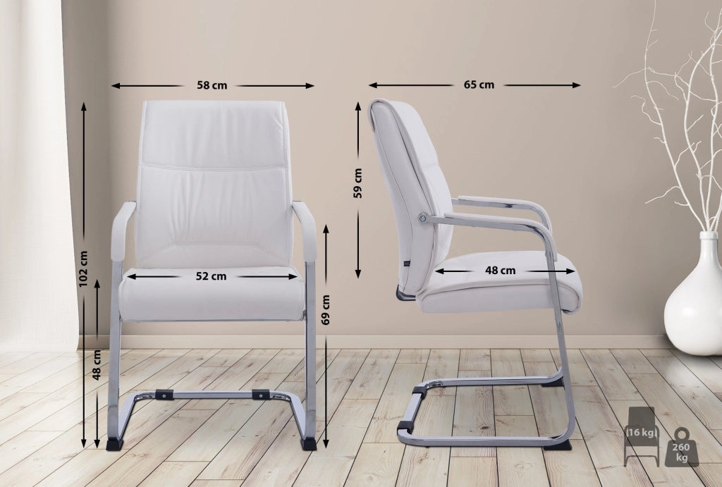 Sedia XL Anubis in similpelle bianco