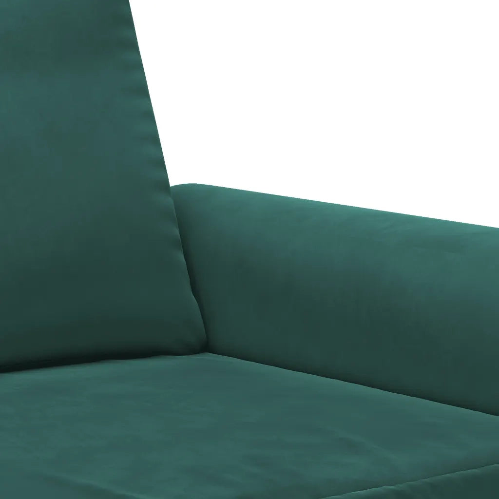 Set di Divani 3 pz con Cuscini Verde Scuro in Velluto