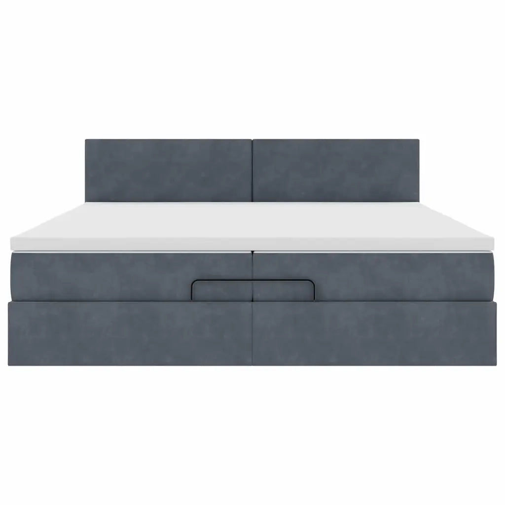 Struttura Letto Pouf con Materassi 200x200 cm Velluto 3312573