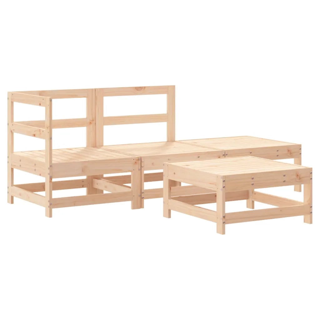 Set Salotto da Giardino 4 pz in Legno Massello di Pino 3186494