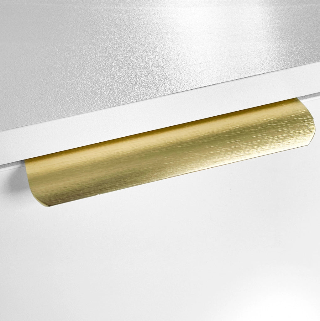Toeletta LED bianca 100x40x78 cm con cassetti e mobile laterale scorrevole