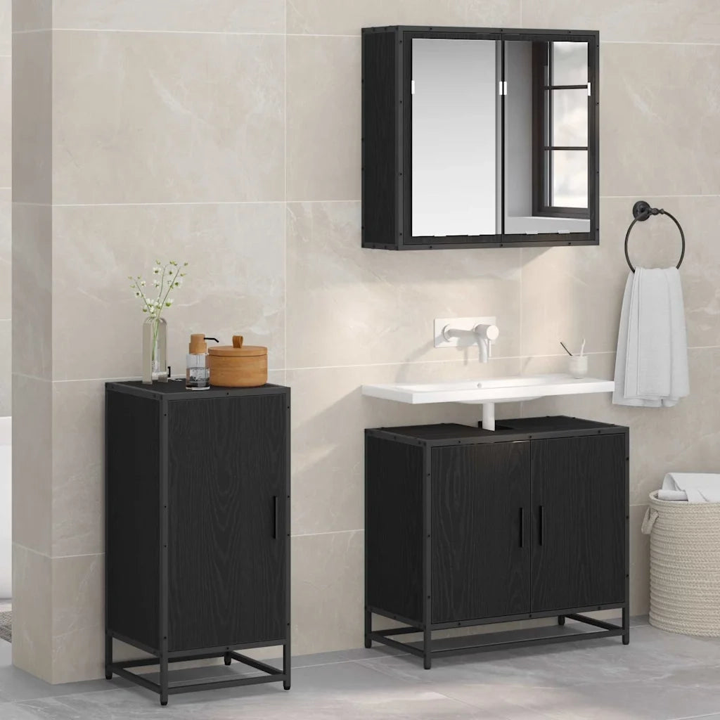 Credenza-Buffet-Armadio da cucina Rovere Nero 35,5 x 35 x 76 cm