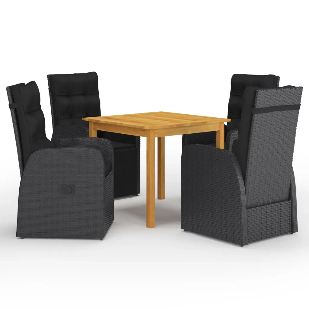 Set Mobili da Pranzo per Giardino 5 pz Nero cod mxl 43537