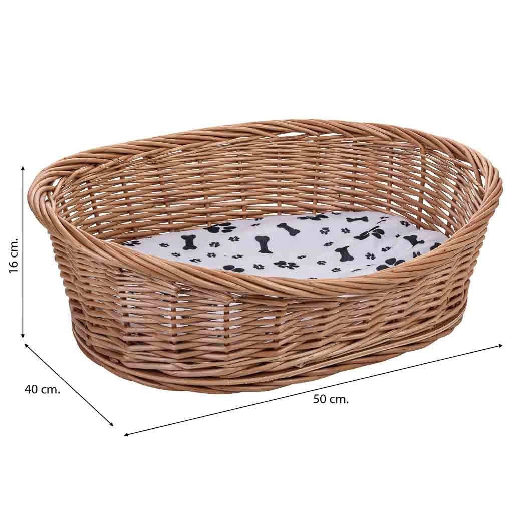 Cuccia in vimini per animali 50x40x11/16h cm