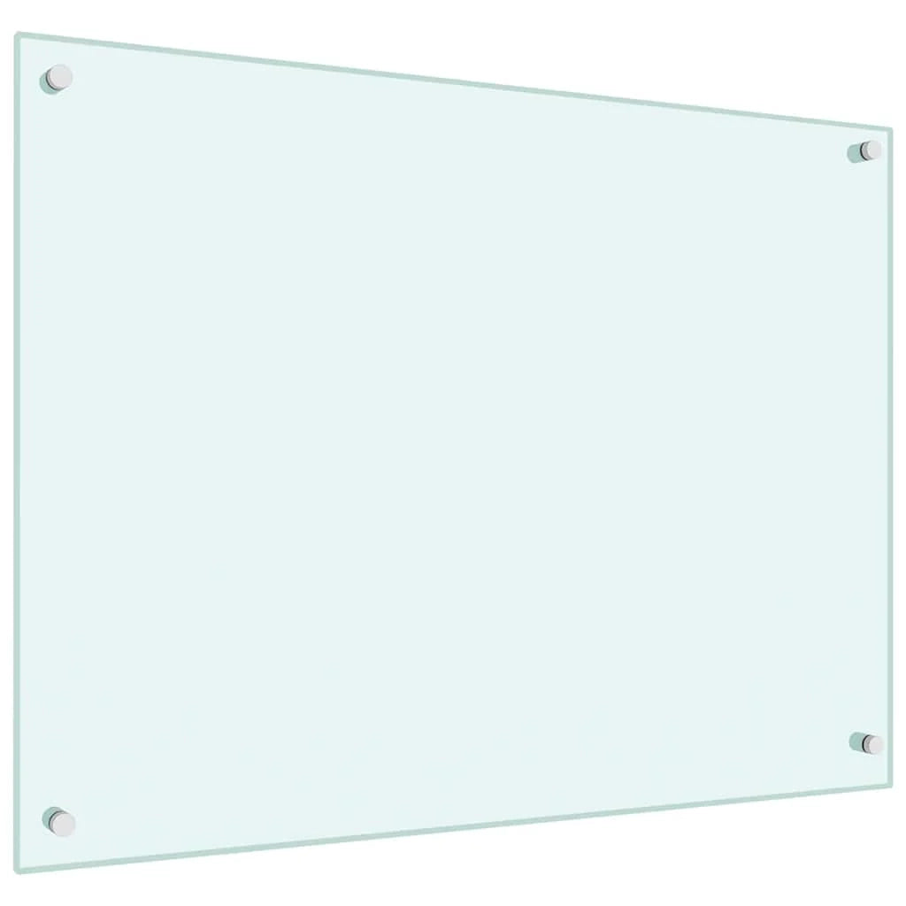 Set di 2 paraschizzi per cucina 80 x 60 cm vetro temperato bianco 02_0055731