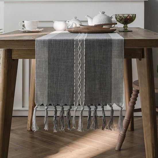 Tappeto in stile rurale, per interni ed esterni, grigio, 275 cm, con pennelli per decorazioni festive in cucine ristorative (grigio, 275 cm)