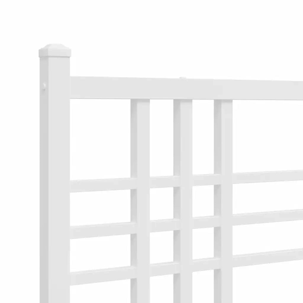 Giroletto con Testiera e Pediera-Struttura Letto Metallo Bianco 140x200 cm 698718
