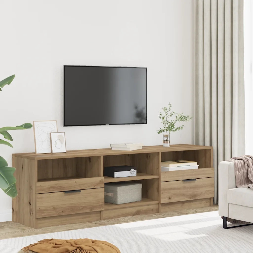 Mobile Porta TV Rovere Artigianale 150x33,5x45 cm in Truciolato 856853