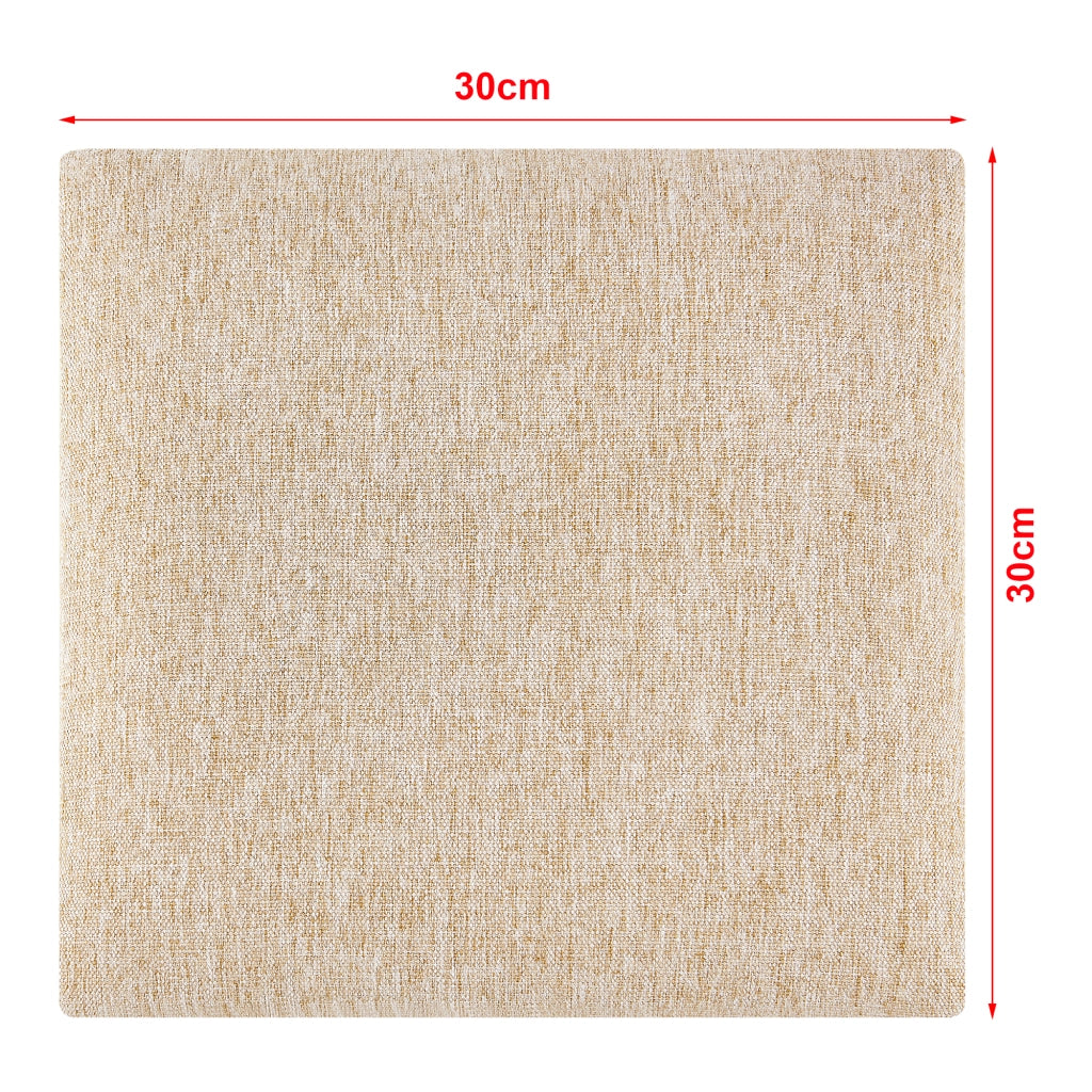 Set Carpino di 4 Pannelli Murali Imbottiti Rivestiti in Tessuto Beige 30x30 cm [neu.haus]