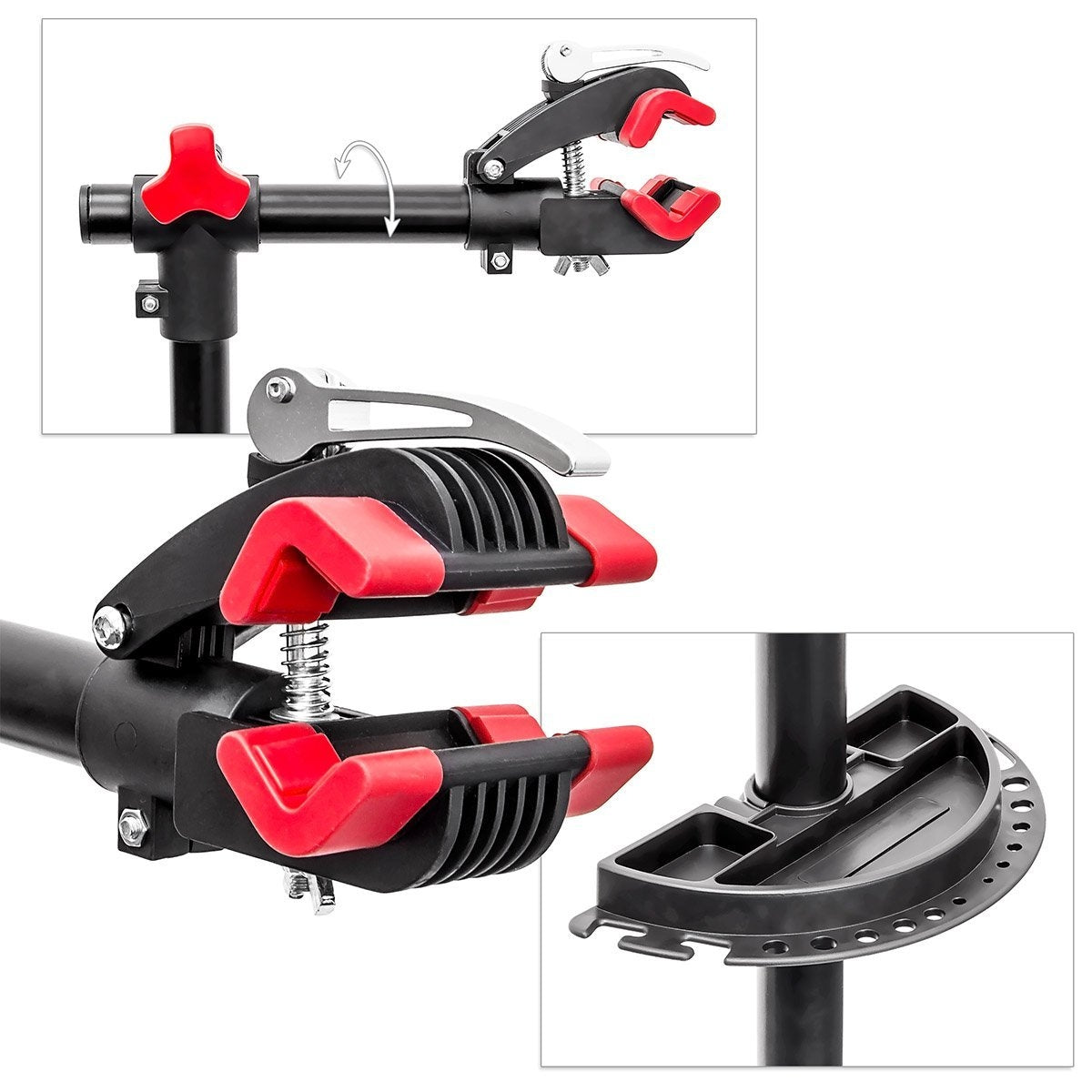 Cavalletto da officina per supporto riparazione bicicletta manutenzione regolabile nero 105 -190 cm 3413010/2