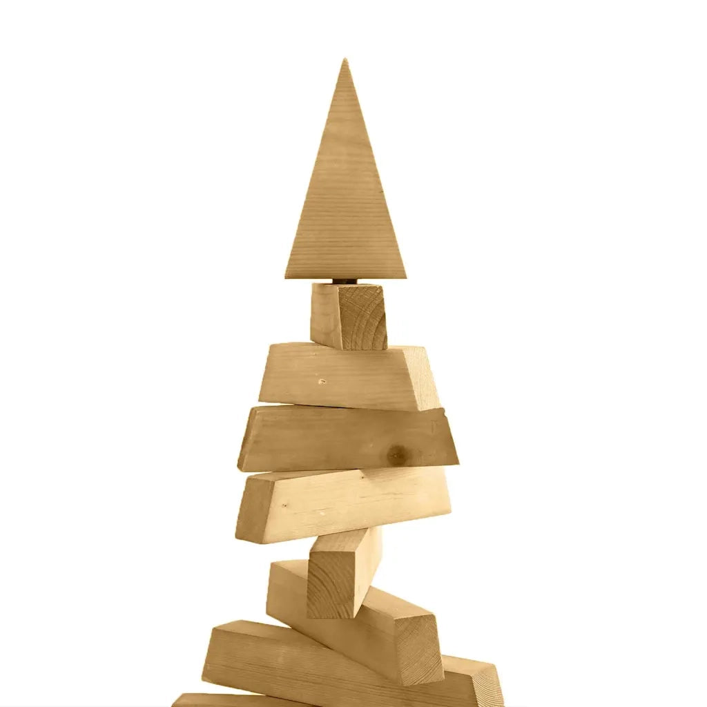 Albero di Natale in legno Marrone 120 cm Legno di pino massello