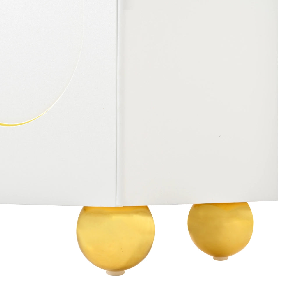 Credenza con 4 ante e 2 vani - per soggiorno - in MDF e truciolare - 140×40×74 cm - bianco