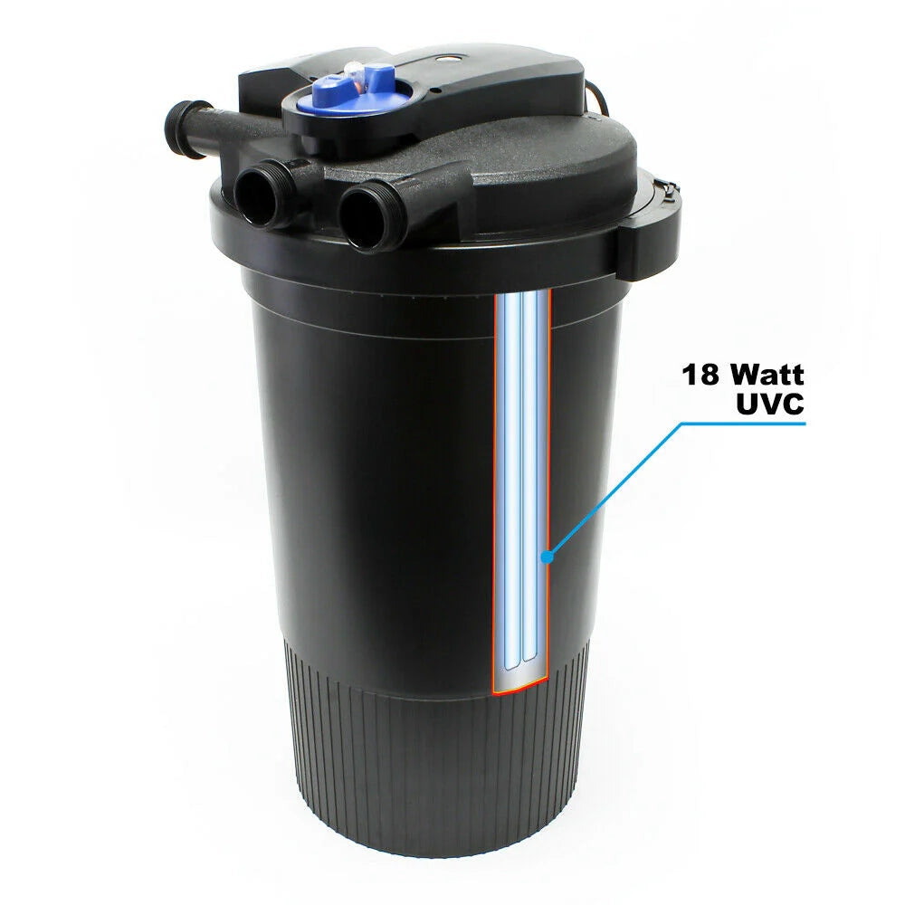 Filtro UV a pressione per laghetti da 18 watt 30.000 litri facile da pulire 16_0001896