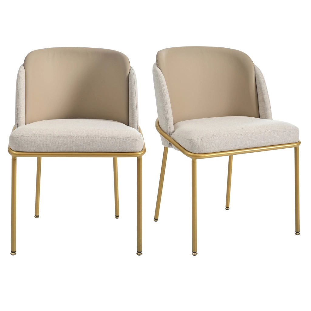 Sedia da pranzo beige e kaki con piedi regolabili