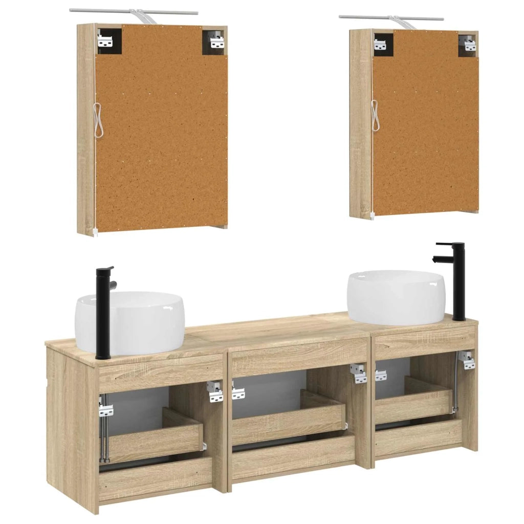 Set di Armadi da Bagno 5 pcs Rovere Sonoma 50 x 14,5 x 70 cm 3406633