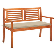 Panchina da Giardino 2 Posti e Cuscino 120cm Massello Eucalipto cod mxl 72302