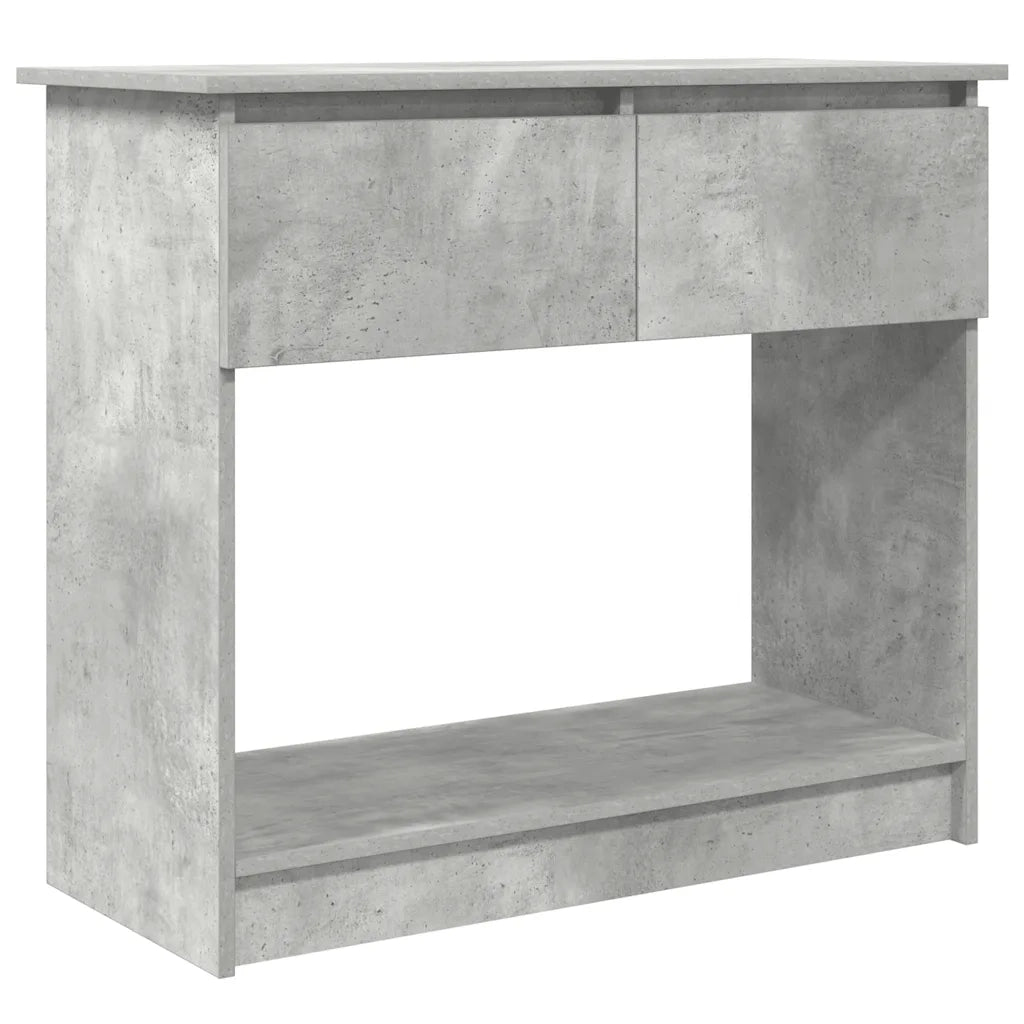 vidaXL Tavolo Consolle con Cassetti Grigio Cemento 85,5x38,5x74,5 cm