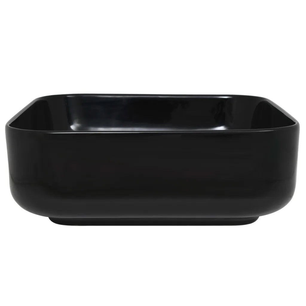 Lavandino Quadrato in Ceramica Nero 38x38x13,5 cm cod mxl 41937